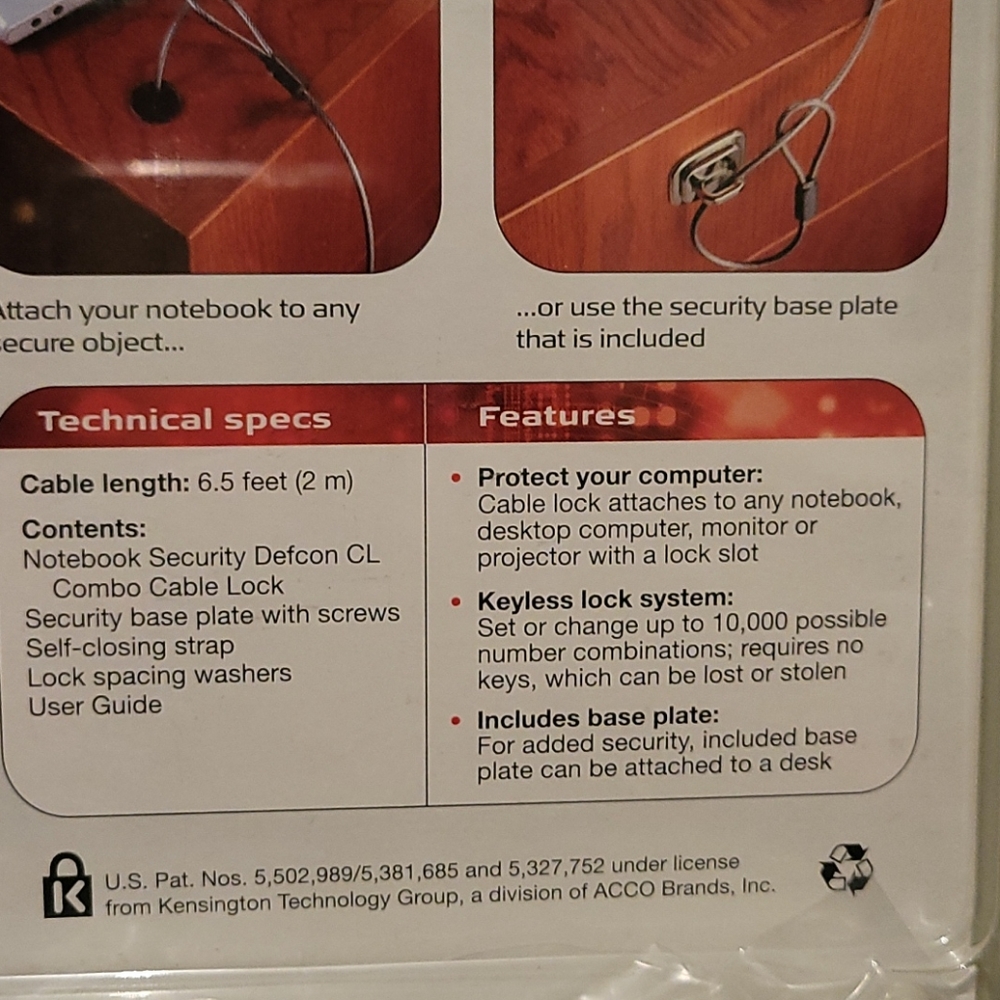 Targus Defcon CL combo cable lock - Picture 2 of 2